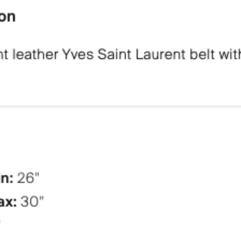 YSL Patent Leather Buckle Belt - Picture 3 of 3